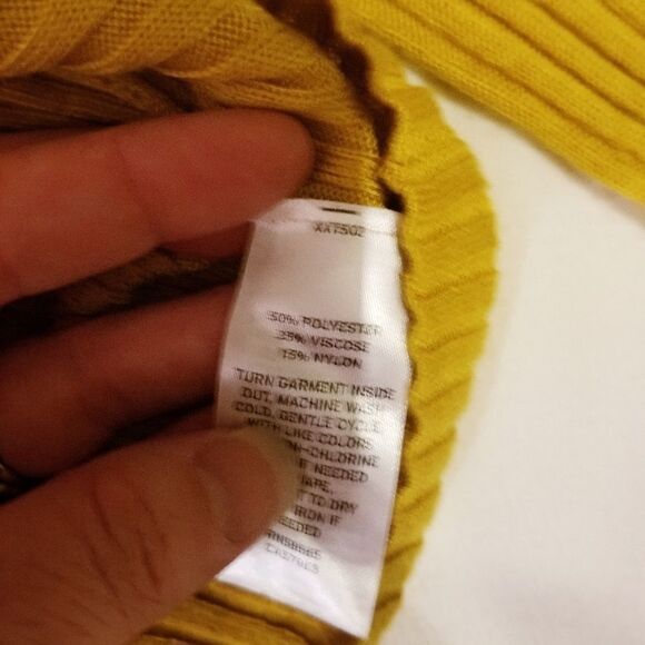 1901 Girls Mustard Ribbed Knit Sweater - Picture 6 of 6